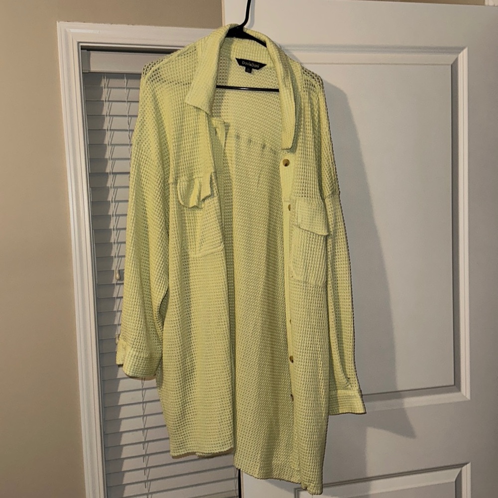 Waffle knit cardigan